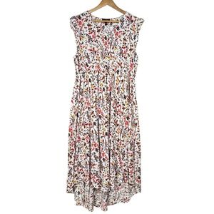 Jessica Simpson Hi-Lo Midi Dress Womens XL Floral Viscose Boho Chic Whimsical